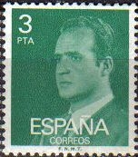 ESPAÑA 1976 2346 Sello Nuevo Básica Rey Juan Carlos I 3 pts sin goma Espana Spain Espagne Spagna Spanje Spanien 